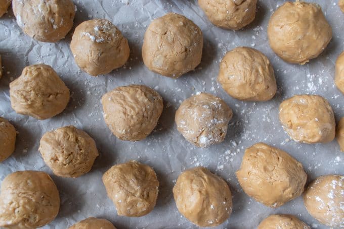 Forming the Peanut Butter Dough Balls