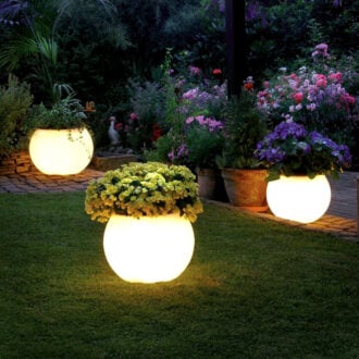 Led Planter in the backyard.